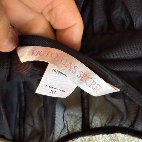 Victoria's Secret Mesh Lace Lingerie Nightie Sheer Babydoll Womens XL Black - Picture 7 of 10